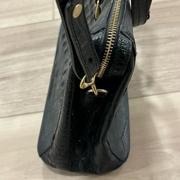 Brahmin Asher Melbourne Medium Black Anywhere Tote Handbag Purse Gold Tone - Picture 6 of 10